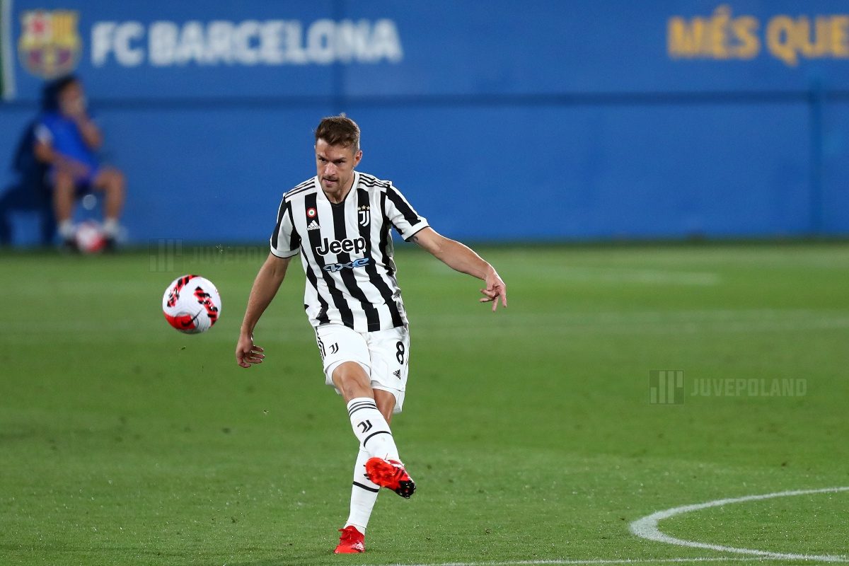 Barcelona Spain 08th August 2021 Aaron Ramsey Of Juventus Fc