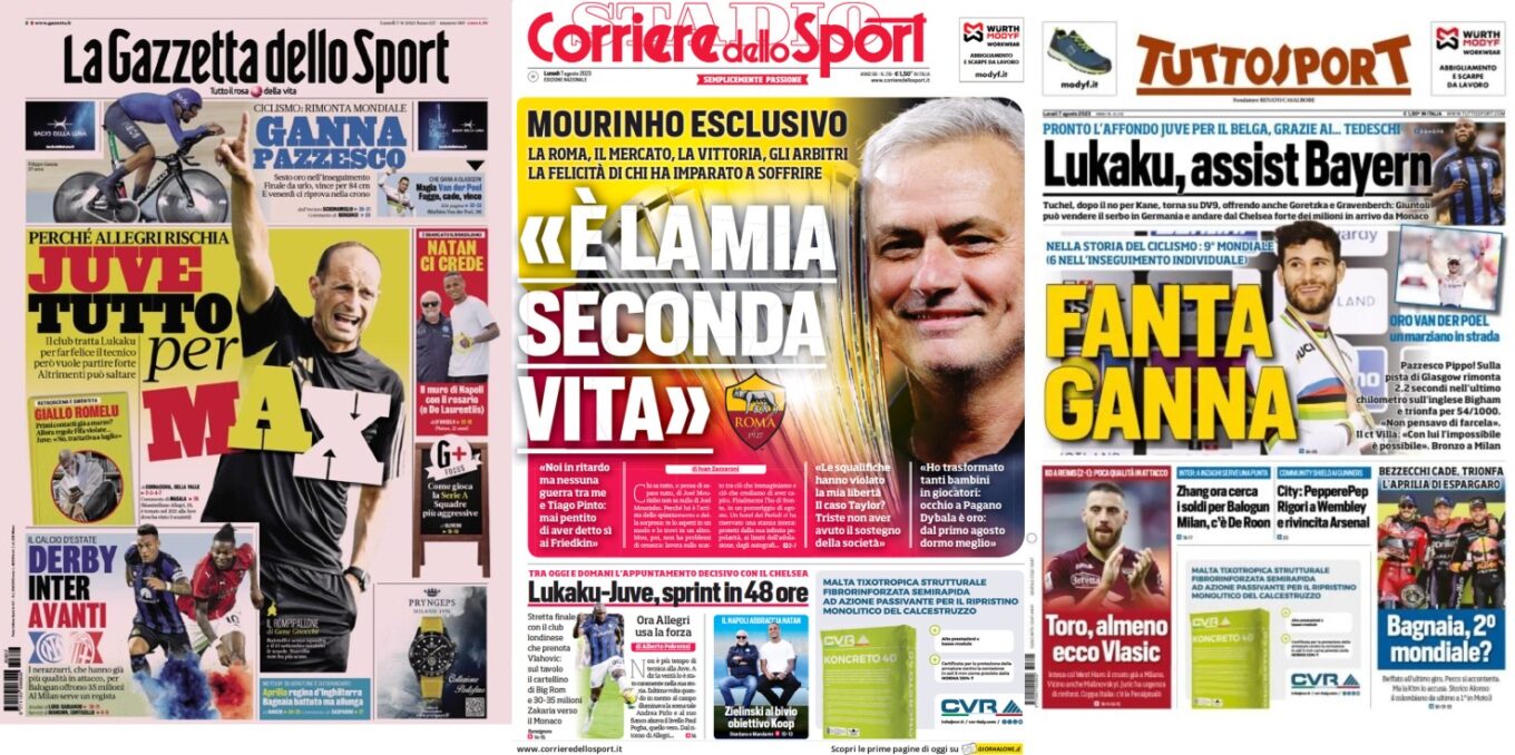 Poniedzialkowe Okladki Wloskiej Prasy Sportowej Decydujace Dwa Dni Dla Wymiany Lukaku Vlahovic 2