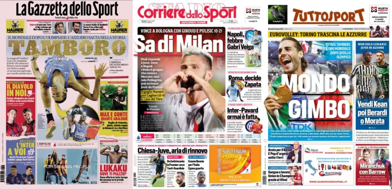 Srodowe Okladki Wloskiej Prasy Sportowej Fulham Po Keana Juve Po Morate Lub Berardiego